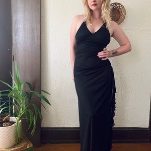 Vintage Sparkly Halter Formal Dress